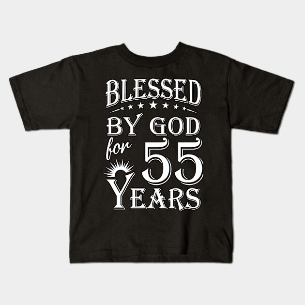 Blessed By God For 55 Years Christian Kids T-Shirt by Lemonade Fruit